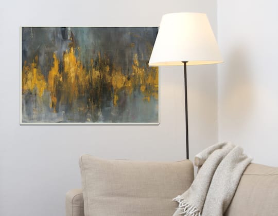 Stupell Industries Black & Gold Abstract Fire Wall Art